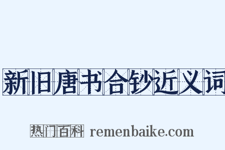 新旧唐书合钞近义词是什么意思的图片